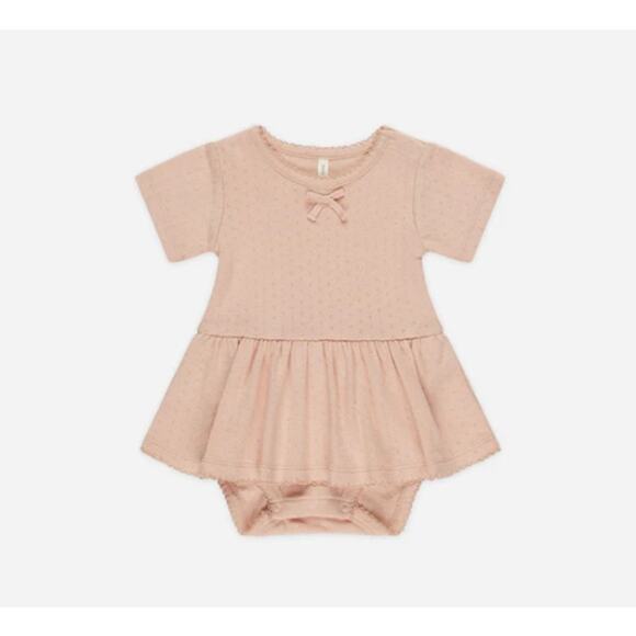 Quincy Mae Pointelle Skirted Onesie in Melon - Size 3-6 Months - Picture 1 of 3